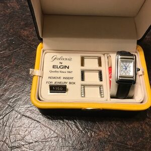 Galaxie by ELGIN.  Vintage watch with 3 decorative faceplates and jewelry box